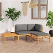 vidaXL Wood Medium Garden Lounge Set in Gray