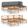 vidaXL 5 Piece Wood Garden Lounge Set in Gray/Natural