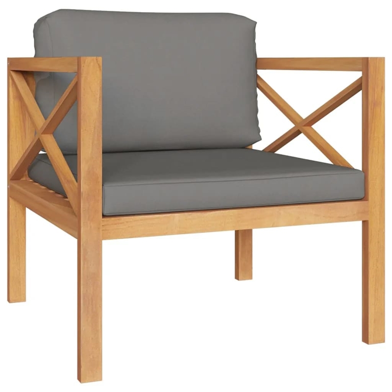 vidaXL 6 Piece Wood Medium Garden Lounge Set in Gray