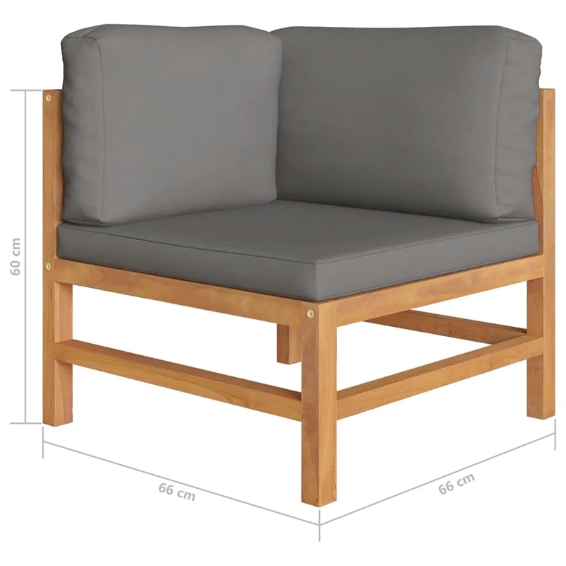 vidaXL 6 Piece Wood Medium Garden Lounge Set in Gray