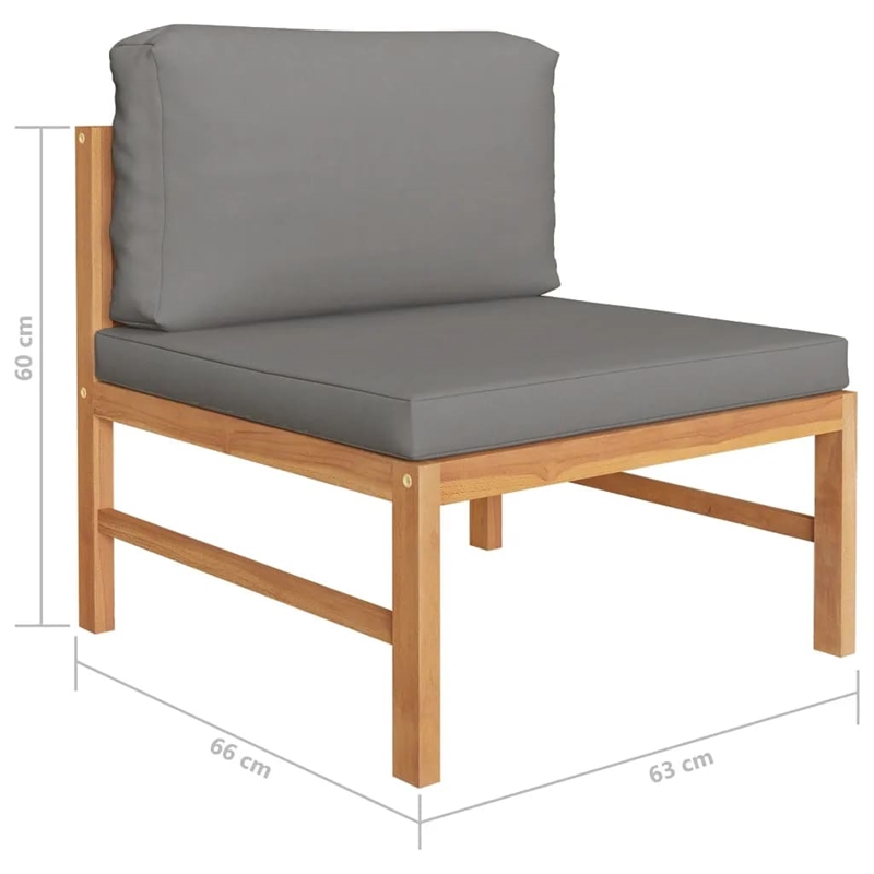 vidaXL 6 Piece Wood Medium Garden Lounge Set in Gray