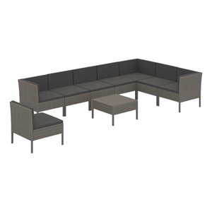 vidaXL 9 Piece Garden Lounge Set in Gray/Anthracite