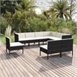 vidaXL 9 Piece Steel Large Garden Lounge Set in Black