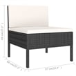 vidaXL 9 Piece Steel Large Garden Lounge Set in Black