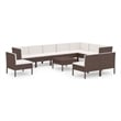 vidaXL 11 Piece Large Garden Lounge Set in Brown