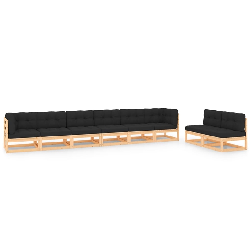 vidaXL 8 Piece Wood Garden Lounge Set in Anthracite