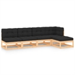 vidaXL 5 Piece Wood Garden Lounge Set in Anthracite