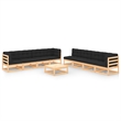 vidaXL 9 Piece Wood Garden Lounge Set in Anthracite/Natural