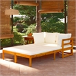 vidaXL Solid Acacia Wood Furniture Set in White/Cream