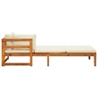 vidaXL Solid Acacia Wood Furniture Set in White/Cream