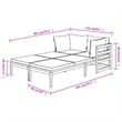 vidaXL Solid Acacia Wood Furniture Set in White/Cream