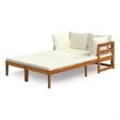 vidaXL Solid Acacia Wood Furniture Set in White/Cream