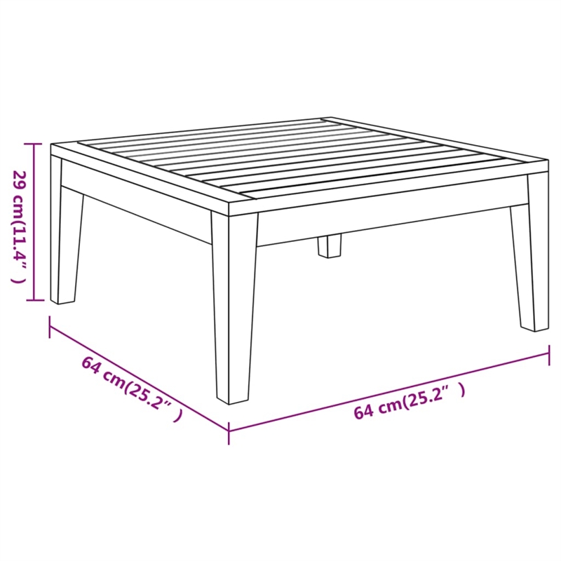 vidaXL 3 Piece Solid Acacia Wood Garden Lounge Set in Gray