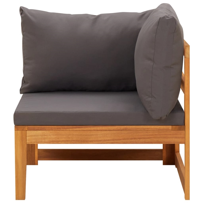 vidaXL 5 Piece Solid Acacia Wood Garden Lounge Set in Gray