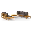 vidaXL 5 Piece Solid Acacia Wood Garden Lounge Set in Gray