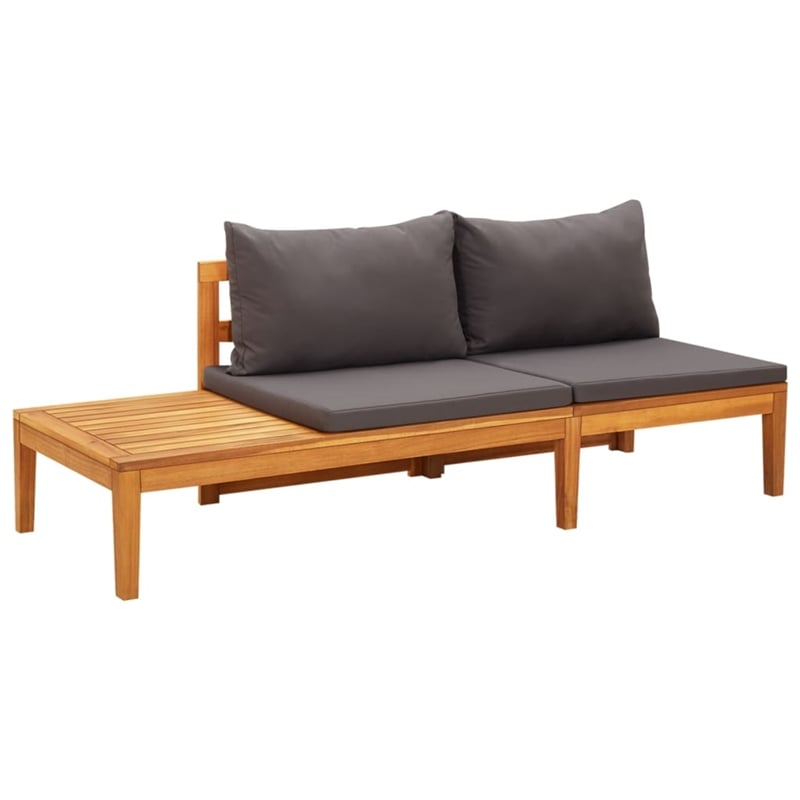 vidaXL Solid Acacia Wood Small Bench in Gray