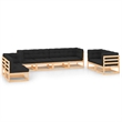 vidaXL 8 Piece Wood Garden Lounge Set in Anthracite/Natural