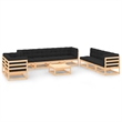 vidaXL 10 Piece Wood Medium Garden Lounge Set in Anthracite