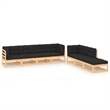 vidaXL 7 Piece Wood Large Garden Lounge Set in Anthracite