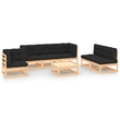 vidaXL 7 Piece Wood Small Garden Lounge Set in Anthracite/Natural