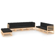 vidaXL 9 Piece Wood Garden Lounge Set in Anthracite