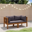 vidaXL Solid Acacia Wood Garden Lounge Set in Gray/Natural