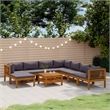vidaXL 9 Piece Solid Acacia Wood Lounge Set in Gray