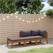 vidaXL 3 Piece Solid Acacia Wood Lounge Set in Gray