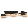 vidaXL 10 Piece Wood Garden Lounge Set in Anthracite/Natural