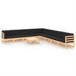 vidaXL 10 Piece Wood Garden Lounge Set in Anthracite/Natural