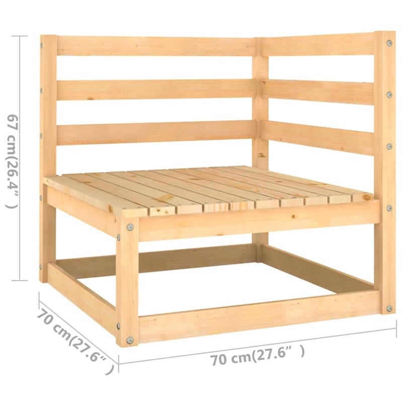 vidaXL 11 Piece Wood Large Garden Lounge Set in Natural