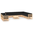 vidaXL 12 Piece Wood Garden Lounge Set in Anthracite