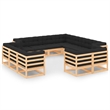 vidaXL 12 Piece Wood Garden Lounge Set in Anthracite