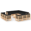 vidaXL 14 Piece Wood Garden Lounge Set in Natural