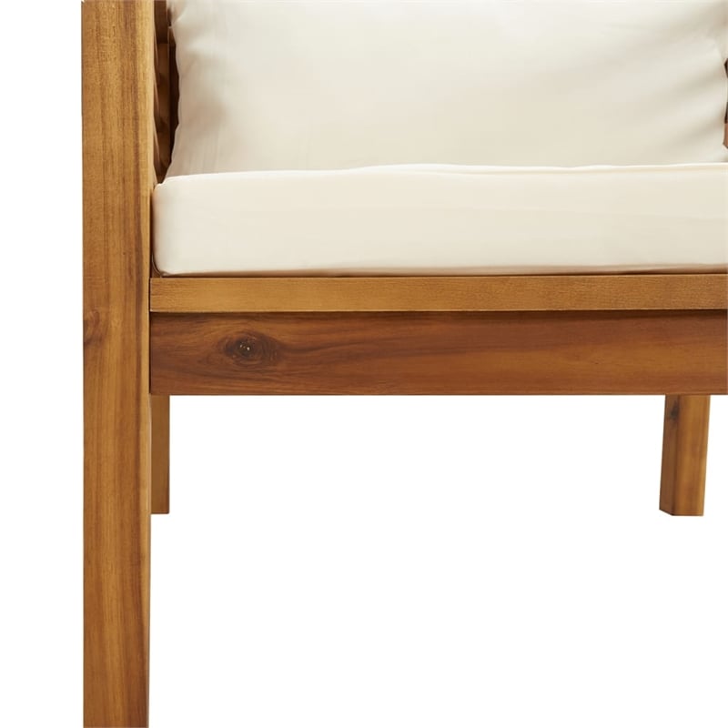 vidaXL 6 Piece Solid Acacia Wood Garden Lounge Set in Cream