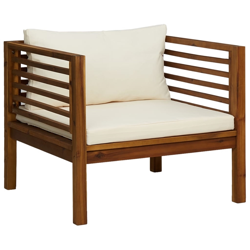 vidaXL 6 Piece Solid Acacia Wood Garden Lounge Set in Cream