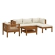 vidaXL 6 Piece Solid Acacia Wood Garden Lounge Set in Cream