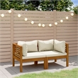 vidaXL Solid Acacia Wood Garden Lounge Set in Brown/Cream