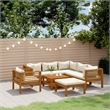 vidaXL Solid Acacia Wood Large Garden Lounge Set in Cream