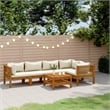 vidaXL 6 Piece Solid Acacia Wood Garden Lounge Set in Cream