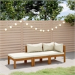 vidaXL 3 Piece Solid Acacia Wood Garden Lounge Set in Cream