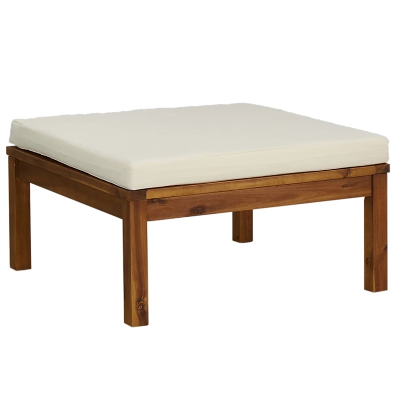 vidaXL 3 Piece Solid Acacia Wood Garden Lounge Set in Cream