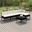 vidaXL 6 Piece Garden Lounge Set in Black/White/Cream