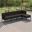 vidaXL 5 Piece Steel Garden Lounge Set in Black