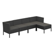 vidaXL 5 Piece Steel Garden Lounge Set in Black