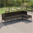 vidaXL 5 Piece Steel Garden Lounge Set in Gray/Anthracite
