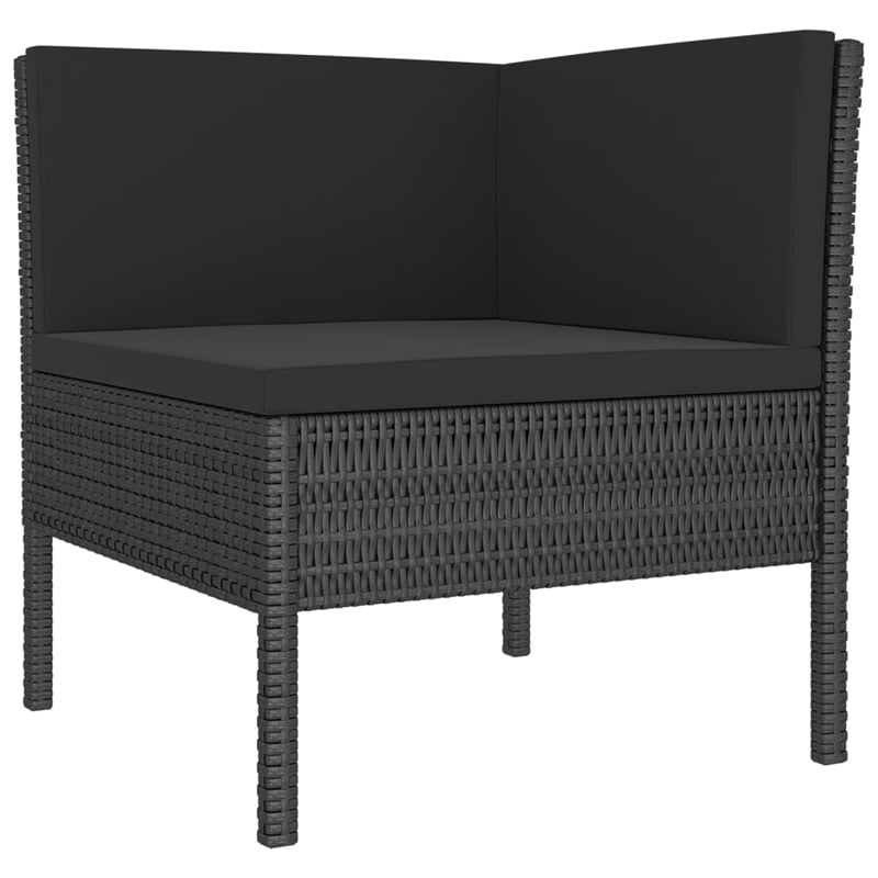 vidaXL 6 Piece Steel Garden Lounge Set in Black