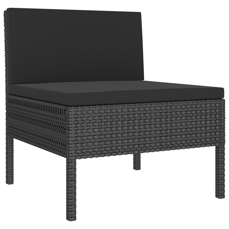 vidaXL 6 Piece Steel Garden Lounge Set in Black