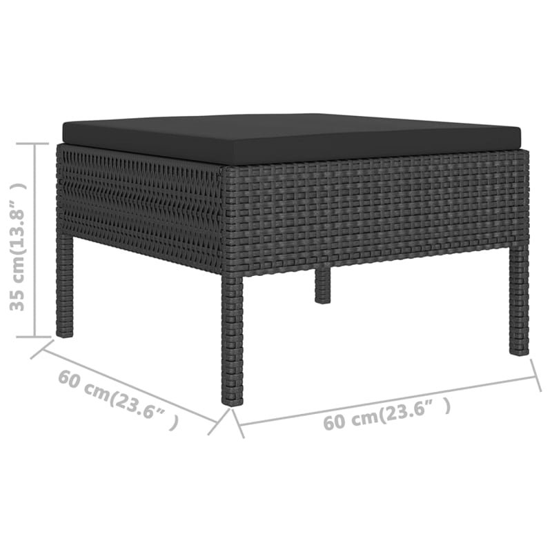 vidaXL 6 Piece Steel Garden Lounge Set in Black