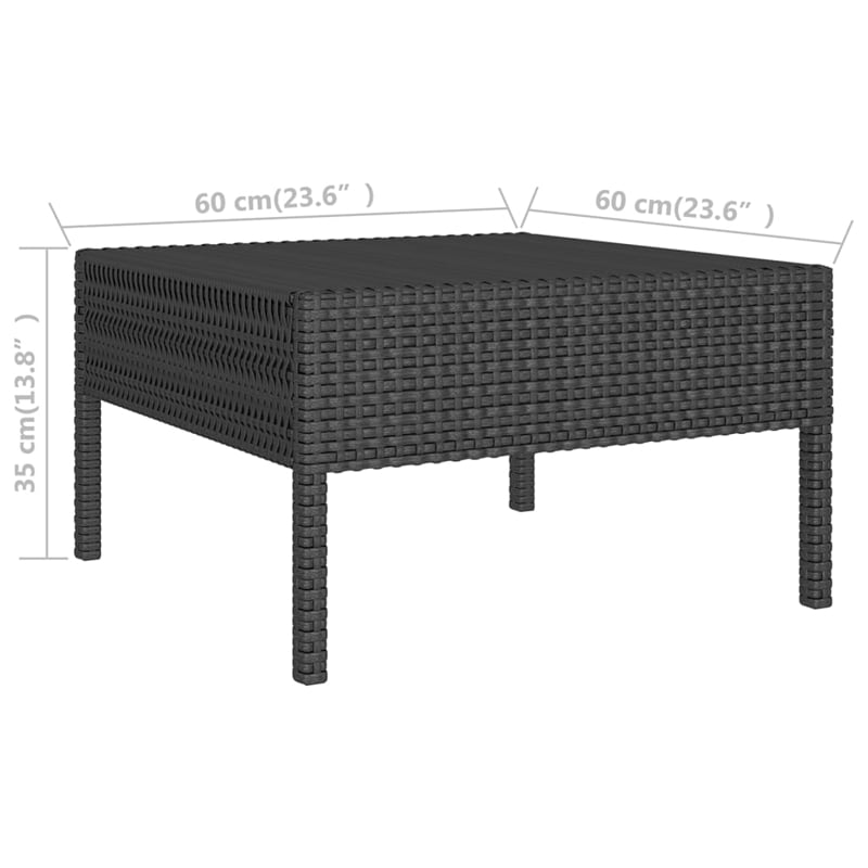 vidaXL 6 Piece Steel Garden Lounge Set in Black